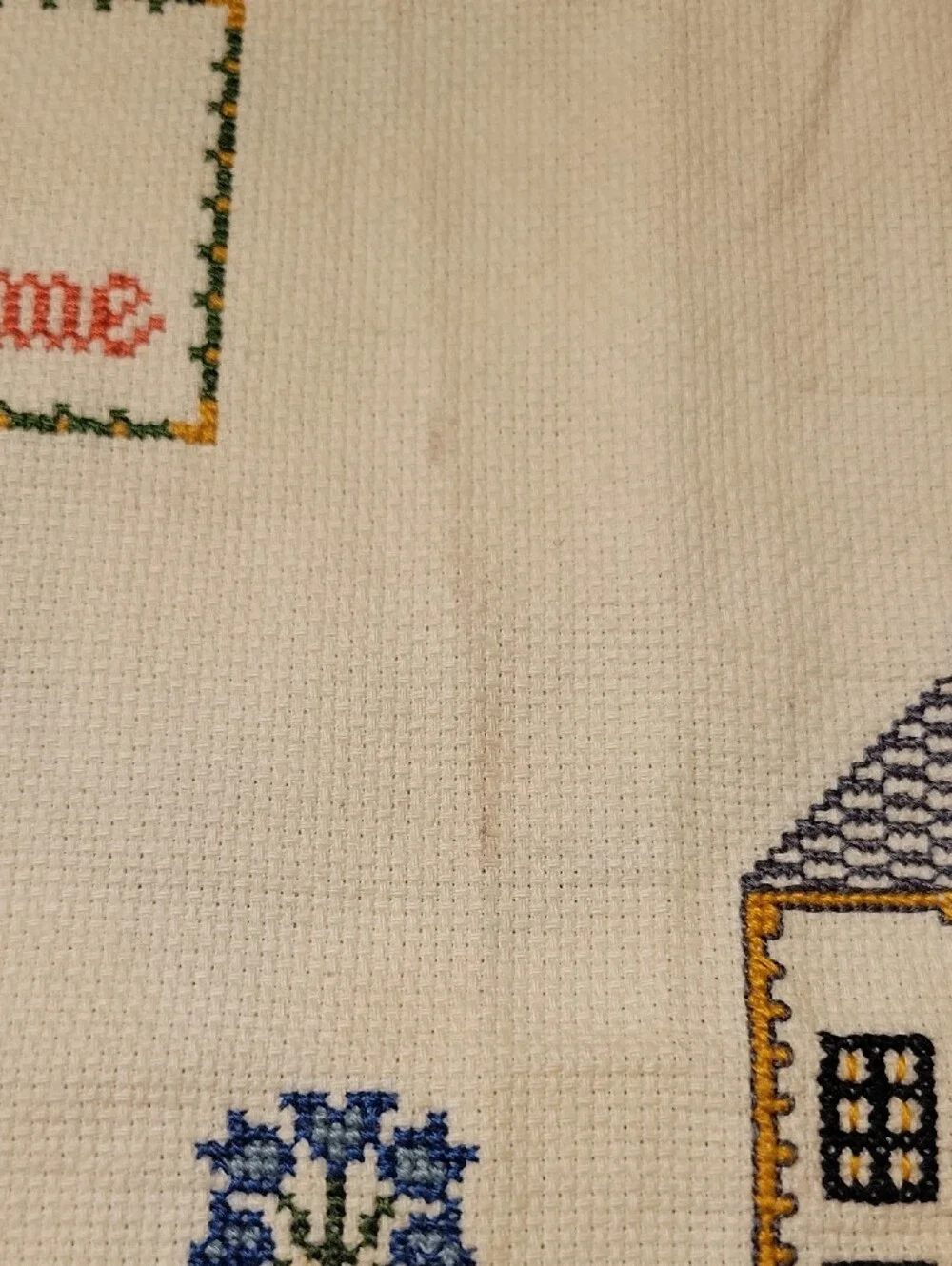 VTG Handmade Finished Cross Stitch 16x21 